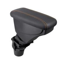 Apoio De Braço Renault Duster Couro Grafite Costura Laranja