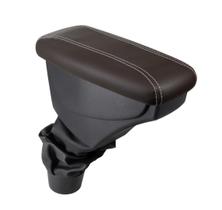 Apoio De Braço Renault Duster Couro Marrom Costura Branca