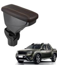 Apoio De Braço Renault Duster Couro Marrom Costura Marrom