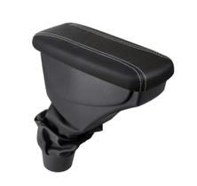 Apoio De Braço Renault Duster Couro Preto Costura Branca