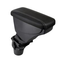 Apoio De Braço Renault Duster Couro Preto Costura Cinza