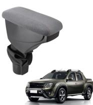 Apoio De Braço Renault Duster Tecido Cinza Costura Laranja Apoio De Braço Renault Duster Tecido Cinza Costura Laranja
