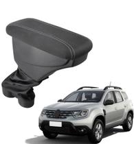 Apoio De Braço Renault Duster Tecido Grafite Costura Branca