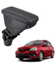 Apoio De Braço Toyota Etios Couro Grafite Costura Branca Apoio De Braço Toyota Etios Couro Grafite Costura Branca