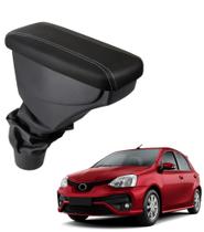 Apoio De Braço Toyota Etios Couro Preto Costura Cinza Apoio De Braço Toyota Etios Couro Preto Costura Cinza