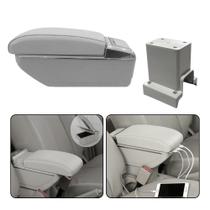 Apoio de Braço USB Porta Objeto Console Universal Cinza