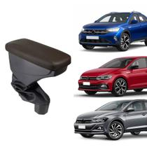 Apoio De Braço Volkswagen Polo Couro Marrom Sem Costura