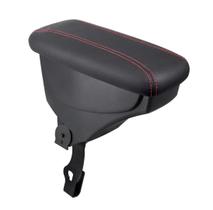 Apoio De Braço Vw Saveiro Couro Grafite Costura Vermelha