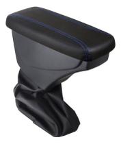 Apoio De Braço Vw Saveiro Couro Preto Costura Azul