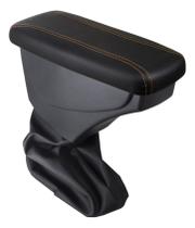 Apoio De Braço Vw Saveiro Couro Preto Costura Laranja