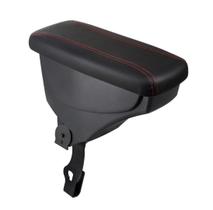 Apoio De Braço Vw Saveiro Couro Preto Costura Vermelha