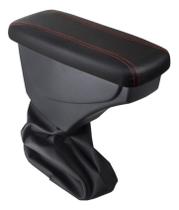 Apoio De Braço Vw Saveiro Couro Preto Costura Vermelha