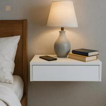 Apoio de Cabeceira suspensa 60cm MDF Parede Trilho Telescópico