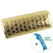 Apoio de Mão para Manicure Almofada Dourado + Chaveiro CBRN18437