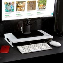 Apoio de Monitor de Mesa em 5 Cm - Aço - Branco