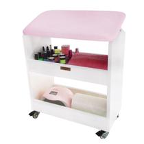 Apoio de Pé Perna Carrinho Auxiliar Para Manicure Pedicure Rosa Claro