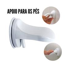 Apoio de Pé Suporte Banheiro de Parede com Ventosa para Depilação