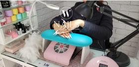 Apoio De Punho / Mão Para Manicure Em Mdf Profissional AZUL TURQUESA