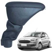 Apoio Encosto Descanso Braço Couro Preto New Ka 2019 à 2020 Costura Preta Sofisti Car FD1124