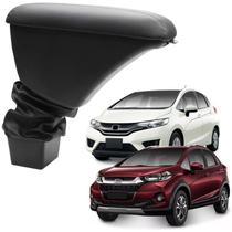 Apoio Encosto Descanso Braço Couro Preto Wrv New Fit 2016 à 2019 Costura Preta Sofisti Car HD10000