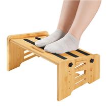 Apoio para os pés HOOBRO Bamboo ajustável sob a mesa natural
