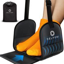 Apoio para pés de avião Delfori Portable com espuma viscoelástica e estojo Apoio para pés de avião Delfori Portable com espuma viscoelástica e estojo