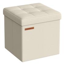 Apoio para pés dobrável Storage Ottoman SONGMICS 30x30cm branco Apoio para pés dobrável Storage Ottoman SONGMICS 30x30cm branco