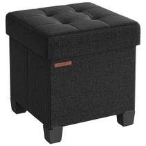 Apoio para pés pequeno Storage Ottoman SONGMICS 38x38x40cm Tinta preta Apoio para pés pequeno Storage Ottoman SONGMICS 38x38x40cm Tinta preta