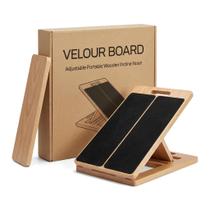 Apoio para Pés Velour Board Ajustável em Madeira com Inclinação Suporta 250 kg Apoio para Pés Velour Board Ajustável em Madeira com Inclinação Suporta 250 kg