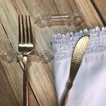 Apoio Para Talheres Vidro Incolor Marselha Ishela - Cx