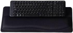 Apoio para Teclado com Silicone Gel e Tecido Preto - Suporte de Pulso Retangular 48,5x15,0x1,5cm