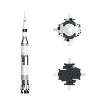 Apollo Saturn V Space Rocket Blocos De Construção Modelo Criativo MOC Brinquedos De Tijolos Para