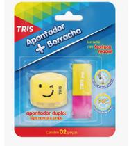 Apontador + borracha tris pop 2 pcs cart