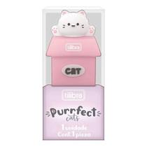 Apontador com 1 Furo Purrfect Cats Rosa - Tilibra