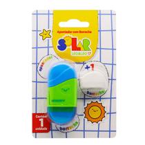 Apontador com Borracha Solar Azul - Leo&Leo