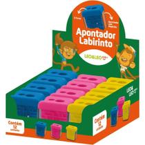 Apontador com Depósito 2 Furos Labirinto 3 Estampas Display com 12 Apontador com Depósito 2 Furos Labirinto 3 Estampas Display com 12