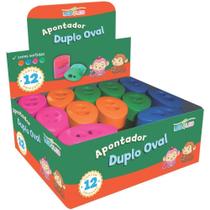 Apontador com Depósito 2 Furos OVAL - Cores Sortidas (caixa com 12 Unidades)