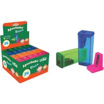 Apontador com Deposito Bloco 6CM Caixa 24 UN - Leonora Apontador com Deposito Bloco 6CM Caixa 24 UN - Leonora