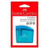 Apontador com Depósito Clickbox Azul - Faber-Castell