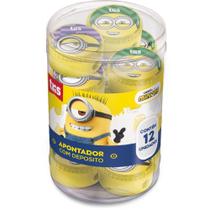 Apontador com Depósito Decorado Minions 2 Cores Pote com 12 Apontador com Depósito Decorado Minions 2 Cores Pote com 12