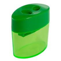Apontador com Depósito Duplo Oval Verde - Leo&Leo Apontador com Depósito Duplo Oval Verde - Leo&Leo
