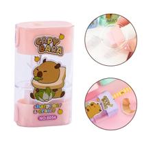 Apontador Com Depósito E Borracha 2 Em 1 Escolar Capivara Fofinha