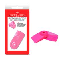 Apontador com Deposito e Borracha Mini Sleeve Neon Rosa - Faber Castell Apontador com Deposito e Borracha Mini Sleeve Neon Rosa - Faber Castell
