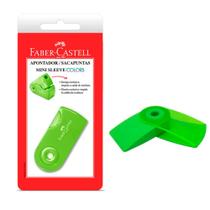 Apontador com Deposito e Borracha Mini Sleeve Neon Verde - Faber Castell