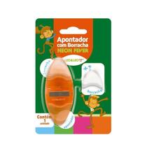Apontador Com Deposito E Borracha Neon Leo&Leo Laranja Apontador Com Deposito E Borracha Neon Leo&Leo Laranja