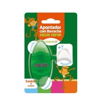 Apontador Com Deposito E Borracha Neon Leo&Leo Verde Apontador Com Deposito E Borracha Neon Leo&Leo Verde