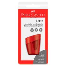 Apontador com Depósito Elipse Vermelho - Faber-Castell