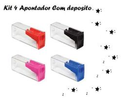Apontador Com deposito Faber Castell - Kit com 4 Apontador Com deposito Faber Castell - Kit com 4