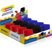 Apontador com Depósito Fumê Tampa Retangular Display com 12