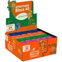 Apontador com Depósito Léu e Léu Bloco 4CM Sortido - Caixa com 24 Apontador com Depósito Léu e Léu Bloco 4CM Sortido - Caixa com 24